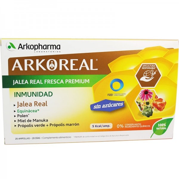 Arkopharma Arkoreal Jalea Real Inmunidad Sin Azúcar 20 Ampollas