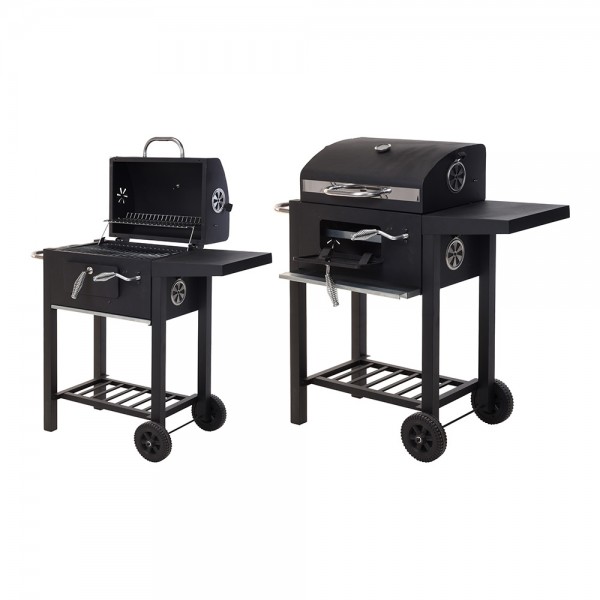 Barbacoa de carbón con tapa 48,5 x 36 x 96 cm