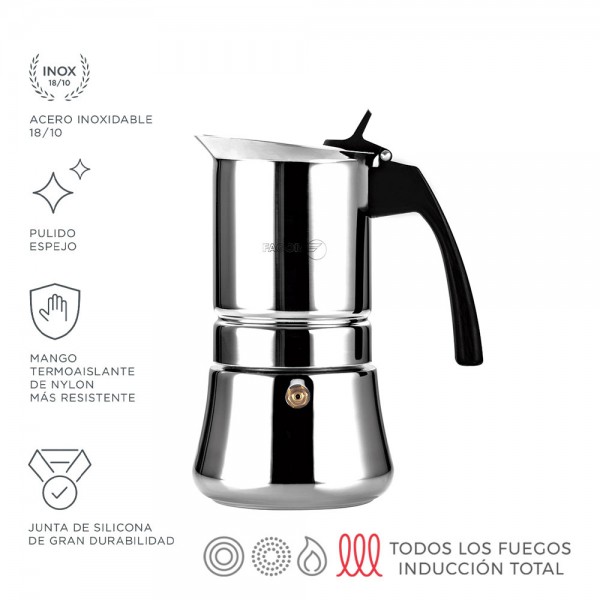 Cafetera etnica de acero inoxidable 18 / 10, 10 tazas