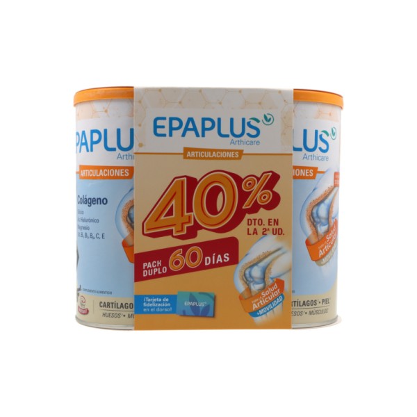 Epaplus Arthicare Colágeno Silicona y Ácido Hialurónico Sabor Vainilla  2x327g Promo