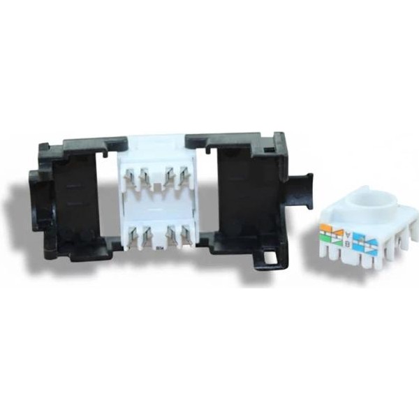 2lan conector rj45 cat.6 utp hembra tooless 180º.